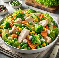 Салат с  курицей и овощами