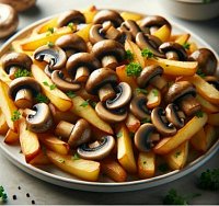Картофель с грибами жаренный